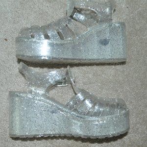 Sparkly jelly platforms